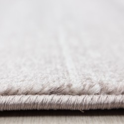 Modern Tapijt met een effen Desing in één kleur Beige gekamd