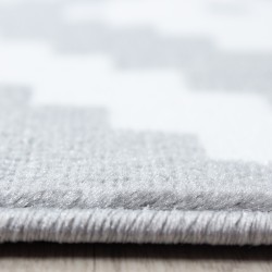 Nowoczesny, designerski dywan do salonu, elegancki, krótki włos, szaro-biały