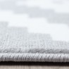 Moderner Designer-Wohnzimmerteppich, eleganter Kurzflor, grau und weiß