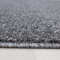 Modern short pile living room rug, single color speckled grey