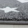 Alfombra infantil Shooting Star, gris y blanca