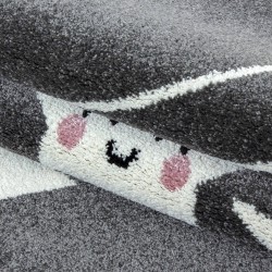 Kinderzimmerteppich „Sternschnuppe“, Grau und Weiß