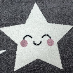 Alfombra infantil Shooting Star, gris y blanca