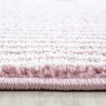 Tapis pour chambre d'enfants à carreaux nuage etoiles Gris Rose Blanc