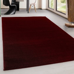 Alfombra moderna de pelo corto para sala de estar, de un solo color rojo moteado