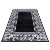 Modern Geometric Design Rug with Versace Optical Border, Black and White