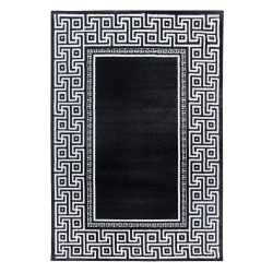Tapis design Moderne Géométrique bordure versace Optique Noir Blanc