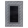 Modern Geometric Design Rug with Versace Optical Border, Black and White