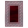 Modern Geometric Design Rug with Optical Border, Black, Red, and White