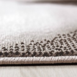 Modern Abstract Living Room Rug, Optical Wave Shadow, Brown Beige