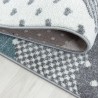 Children's Rug for Baby's Room with Blue Grey White Cloud Pattern