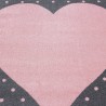 Children's Rug for Baby's Room with Pink and Gray Heart Pattern