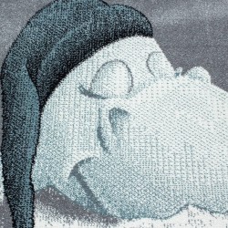 Dywan dziecięcy do pokoju niemowlęcego z wzorem dinozaura, szary, niebieski, biały