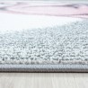 Children's Rug for Baby's Room, Fawn Pattern, Grey, Pink, White