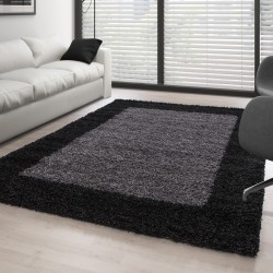 Tappeto Shaggy, pelo lungo, design grigio antracite