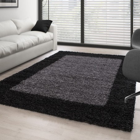 Shaggy rug, long pile, designer anthracite grey