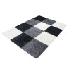 Tapis Shaggy pile longue à carreaux plusiuers couleurs et tailles au choix