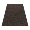 Alfombra de salón de pelo corto jaspeada de alto brillo, 4 mm de altura, color marrón