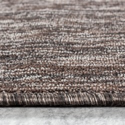 High-gloss marbled short pile living room rug, 4mm height, brown