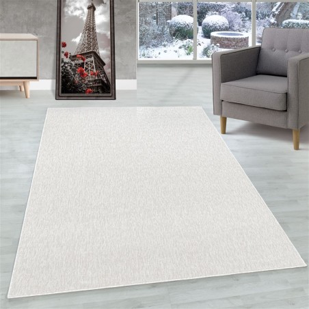 Tapis de salon à poil ras hauteur 4mm Bureau à domicile marbré Crème