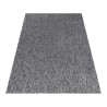 Alfombra de salón de pelo corto jaspeado brillante, 4 mm de altura, color gris