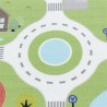 Tappeto per bambini a pelo corto con motivo di scene di traffico, verde