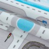 Kurzflor-Kinderteppich mit Verkehrsmotiv, grau