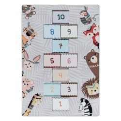 Tapis de enfants à poils courts Motif du jeu paradis et enfer Gris