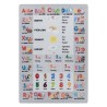 Children's short pile rug with letters, numbers, and seasons pattern - Grey