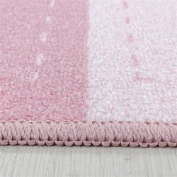 Children's rug with short pile, Princess magic wand design, pink