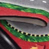 Alfombra infantil de pelo corto con diseño de pista de carreras de coches, color rojo