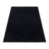 Shaggy Design Living Room Rug, Soft Pile, Monochrome Black