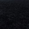Alfombra de salón con diseño peludo, pelo suave, color negro monocromático
