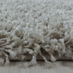Wohnzimmerteppich mit Shaggy-Design, weicher Flor, einfarbig taupe
