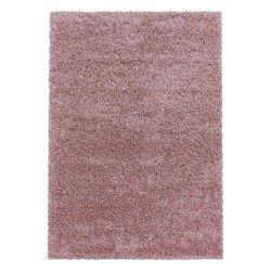 Shaggy Design Living Room Rug, Soft Pile, Monochrome Pink