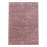 Tapis de salon Shaggy Design Poil Souple Monochrome Rose