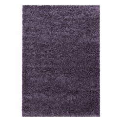 Shaggy Design Living Room Rug, Soft Pile, Monochrome Purple Bedroom Rug