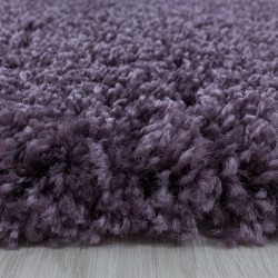 Shaggy Design Living Room Rug, Soft Pile, Monochrome Purple Bedroom Rug