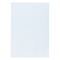 Tapis de salon Shaggy Design Poil Souple Monochrome Blanc