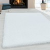 Shaggy Design Living Room Rug, Soft Pile, Monochrome White
