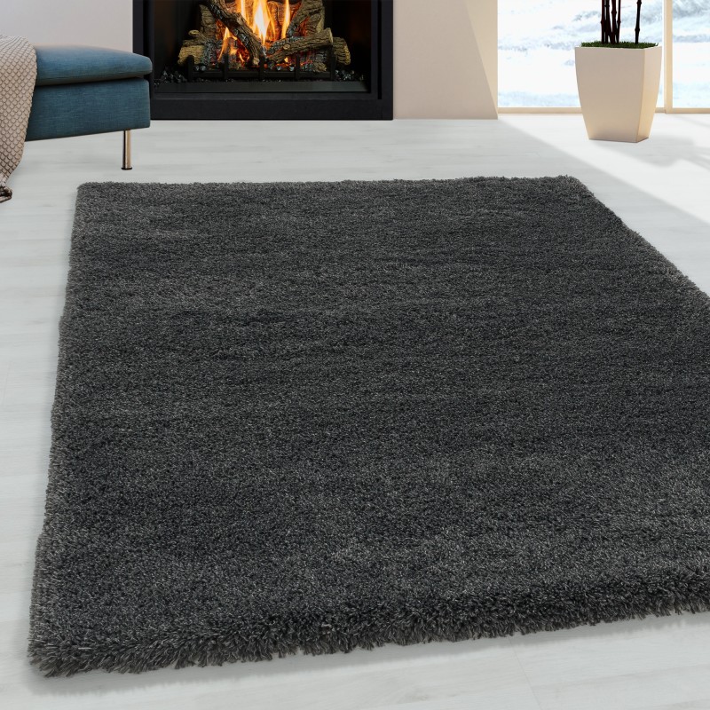 Tapis de salon Shaggy Agréable doux Tapis de chambre Gris