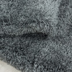 Shaggy Living Room Rug, Pleasantly Soft Bedroom Rug, Light Gray