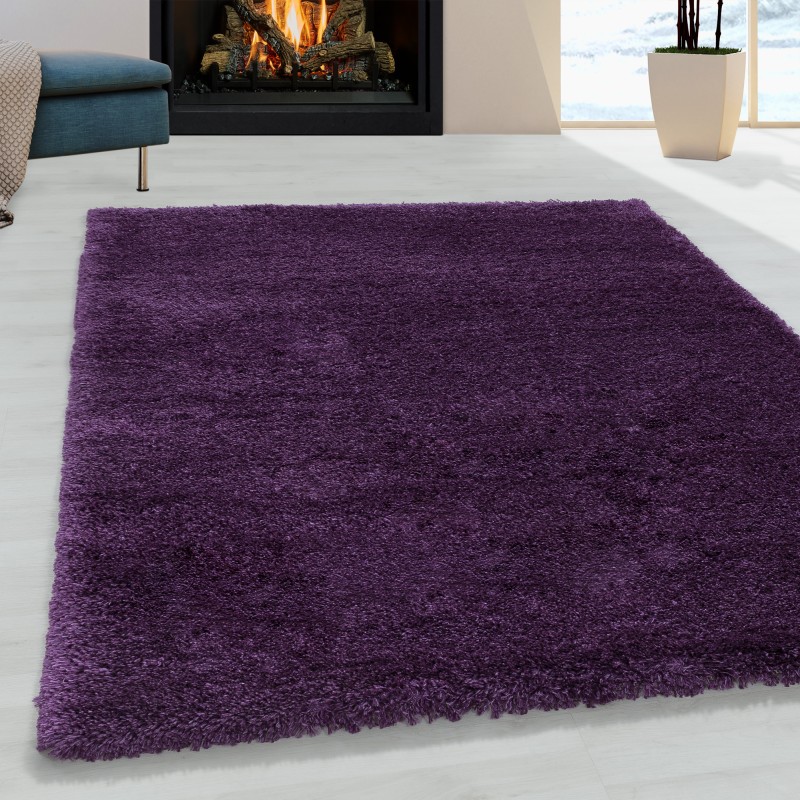 Shaggy Living Room Rug, Pleasantly Soft Bedroom Rug, Purple