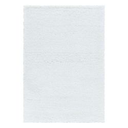 Shaggy Living Room Rug, Pleasantly Soft Bedroom Rug, White